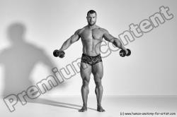 Underwear Gymnastic poses Man White Standing poses - ALL Muscular Short Brown Standing poses - simple Dynamic poses Academic